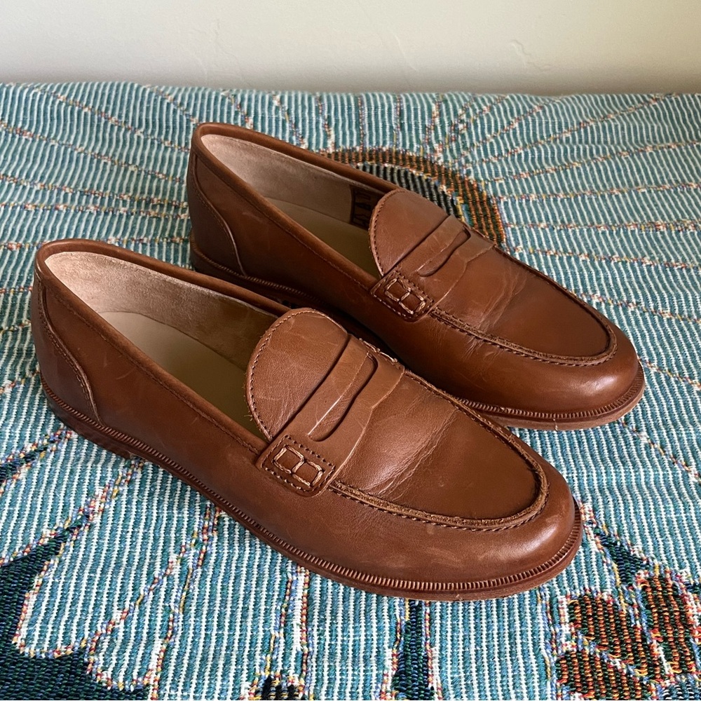 J. Crew Ryan Penny Loafers Women’s 6.5 | light caramel brown